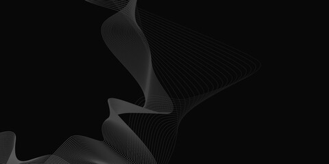 Poster - Stylish wavy shapes for your design. Abstract trendy background of flow white waves. Random light shapes. Vector illustration.