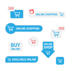 Poster - Set of stickers, labels and banners for online shop. Online shopping banner design. Vector illustration.