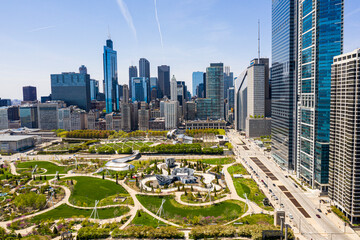 Wall Mural - Chicago Skyline View from Drone