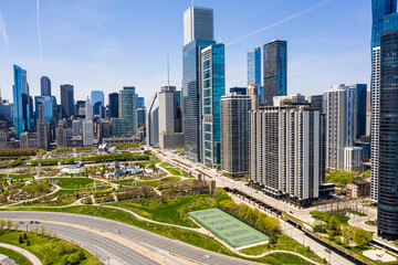 Wall Mural - Chicago Skyline View from Drone