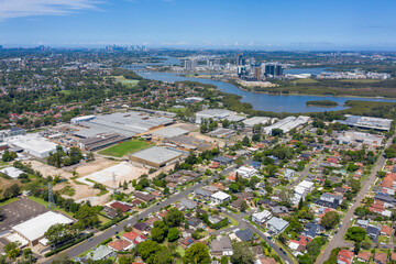 Wall Mural - The Sydney suburb of Ermington looking east towards the Parramatta river and the city.