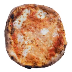 Sticker - margherita pizza baked food isolated over white