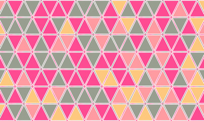 Poster - Seamless geometric pattern. Abstract triangle geometrical background.Pastel colors vector seamless pattern with triangles. Scandinavian design triangles seamless pattern vector background.Vector EPS10