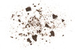 Biscuits chocolate  with crumbs on white background. It is a chocolate cookies with a sweet cream.