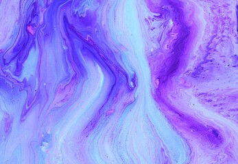 Wall Mural - Abstract white and lilac marble background. Acrylic paint flows freely and creates an interesting structure. Colorful texture of natural stone. Psychedelic biomorphic background art design