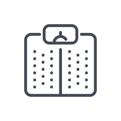 Poster - Weight scales line icon. Weight loss balance vector outline sign.