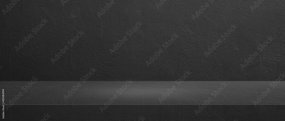 perspective cement floor or concrete for interior display products . studio room gradient background.black cement floor - obrazy, fototapety, plakaty 