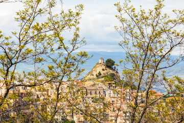 Poster - Italy, Sicily, Enna Province, Centuripe. View of the ancient hill town of Centuripe.