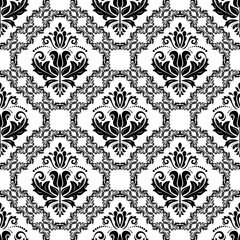 Wall Mural - Classic seamless pattern. Damask orient ornament. Classic vintage black and white background. Orient ornament for fabric, wallpaper and packaging