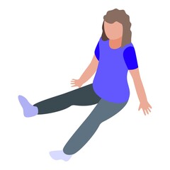 Poster - Girl therapist exercise icon. Isometric of girl therapist exercise vector icon for web design isolated on white background
