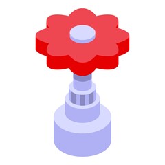 Poster - Pipe valve icon. Isometric of pipe valve vector icon for web design isolated on white background
