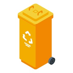 Poster - Waste container icon. Isometric of waste container vector icon for web design isolated on white background