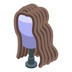 Wall Mural - Wavy hair wig icon. Isometric of wavy hair wig vector icon for web design isolated on white background
