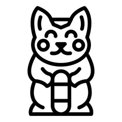Sticker - Cat statuette icon. Outline cat statuette vector icon for web design isolated on white background
