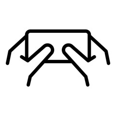 Poster - playing on smartphone icon. outline playing on smartphone vector icon for web design isolated on whi