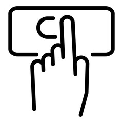Poster - Switching on smartphone icon. Outline switching on smartphone vector icon for web design isolated on white background