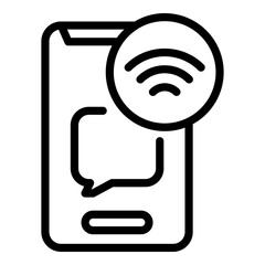Poster - Internet in smartphone icon. Outline internet in smartphone vector icon for web design isolated on white background