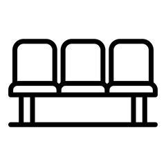 Poster - Sitting at airport icon. Outline sitting at airport vector icon for web design isolated on white background