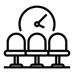 Poster - Waiting room icon. Outline waiting room vector icon for web design isolated on white background