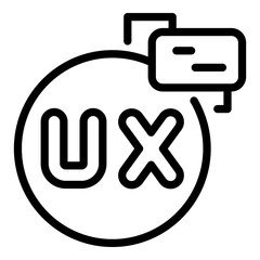 Poster - Ux interaction icon. Outline ux interaction vector icon for web design isolated on white background