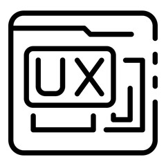 Poster - Folder data ux interaction icon. Outline folder data ux interaction vector icon for web design isolated on white background