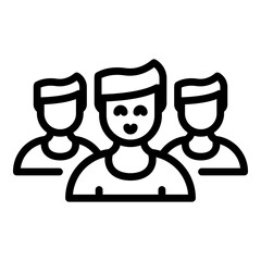 Poster - Group people interaction icon. Outline group people interaction vector icon for web design isolated on white background