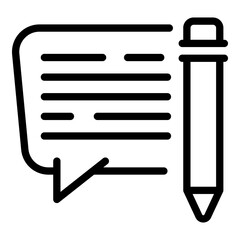 Poster - Writing review icon. Outline writing review vector icon for web design isolated on white background