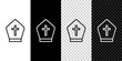 Set line Pope hat icon isolated on black and white,transparent background. Christian hat sign. Vector.