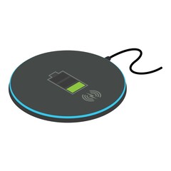 Poster - Station wireless charger icon. Isometric of station wireless charger vector icon for web design isolated on white background