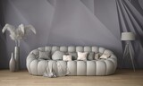 Fototapeta  - 3d illustration of mock up interior white sofa in the room