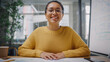 © Gorodenkoff - Point of View from Camera Portrait of a Beautiful Multiethnic Latina Project Manager Having Video Call in Creative Office Environment. Happy Female Specialist Listening to Colleague Over Live Camera.