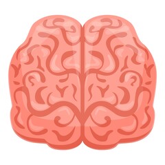 Poster - Human brain front icon. Cartoon of human brain front vector icon for web design isolated on white background