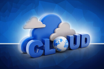 Poster - 3d rendering technology Cloud computing 