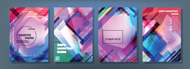 Fototapete - Artistic covers design. Creative colors backgrounds. Trendy futuristic design	
