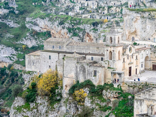 Poster - The Chiesa di San Pietro Caveoso church in Matera.