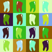 Pattern With Teeth And Squares , Multiple Colors , Wallpaper .