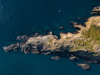 Wall Mural - Aerial view of the Cap Béar near Banyuls in France
