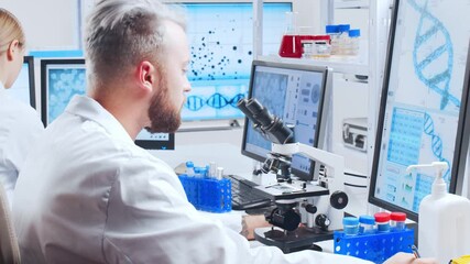 Wall Mural - professional team of scientists is working on a vaccine in a modern scientific research laboratory. 