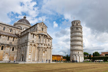 Piazza Del Duomo With Cathedral And Leaning Tower, Pisa, Tuscany