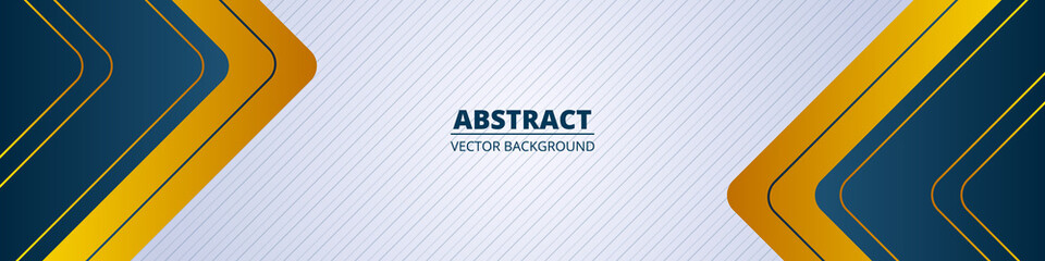 Aufkleber - Colored abstract wide banner with orange and blue lines, arrows and angles. Light modern sporty bright futuristic horizontal abstract background. Wide vector illustration EPS10.
