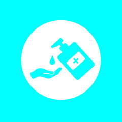 Canvas Print - Disinfection. Hand sanitizer bottle icon, 