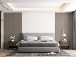 Interior Bedroom Wall Mockup