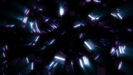 Poster - abstract background cgi animation shiny particles and balls rotating and fluctuating in space seamle