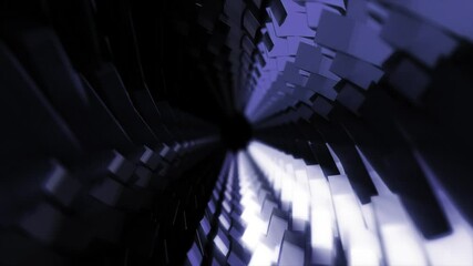 Wall Mural - Abstract background 3D animation shiny structure rotating morphing and transforming in space seamless loop