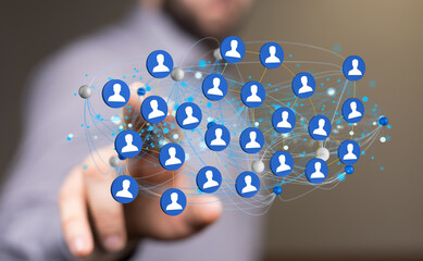 conference digital network and data concept 3d