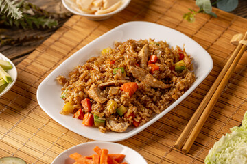 Canvas Print - Fried rice with chicken