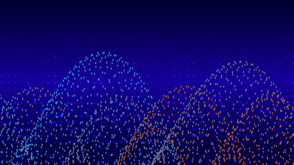 Poster - Abstract blue background with dots . Halftone wave line texture background . 