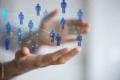 Obraz Dibond Unity group and teamwork concept digital