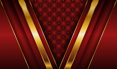 Poster - dark red and gold abstract background luxury light golden line template premium design . elegant sha