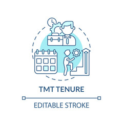 Wall Mural - Tmt tenure concept icon. Top management team analysis criteria. Previous working experience. Working idea thin line illustration. Vector isolated outline RGB color drawing. Editable stroke